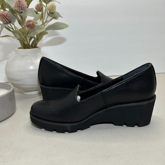 Vionic Willa Wedge Loafers Leather Slip On Shoes Black Women's US 6 NWOB - Picture 6 of 11
